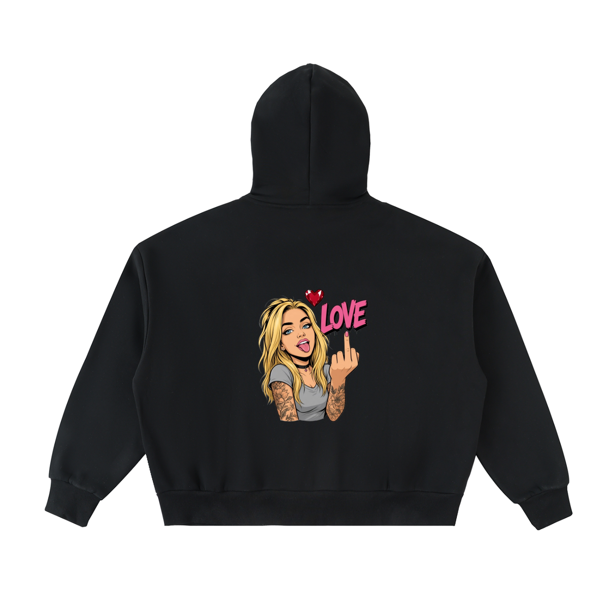 F love Fleeced Full-Zip Boxy Hoodie