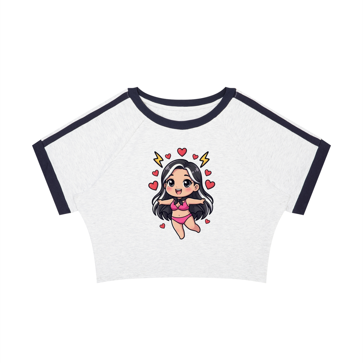 Pretty girl Women’s Raglan Crop T-Shirt