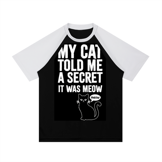 Contrast Raglan Sleeve Mesh T-Shirt