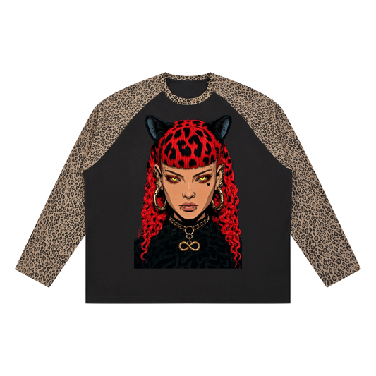 I'm a cat Unisex Leopard Panel Raglan Sleeve T-Shirt