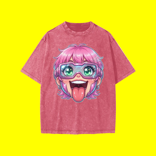 Excited girl Snow Washed Kids' T-Shirt