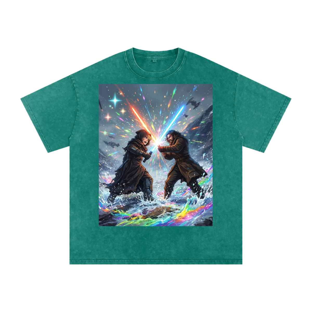 Saber fights Snow Washed Oversized Cotton T-Shirt