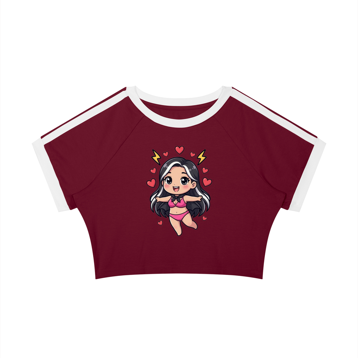 Pretty girl Women’s Raglan Crop T-Shirt