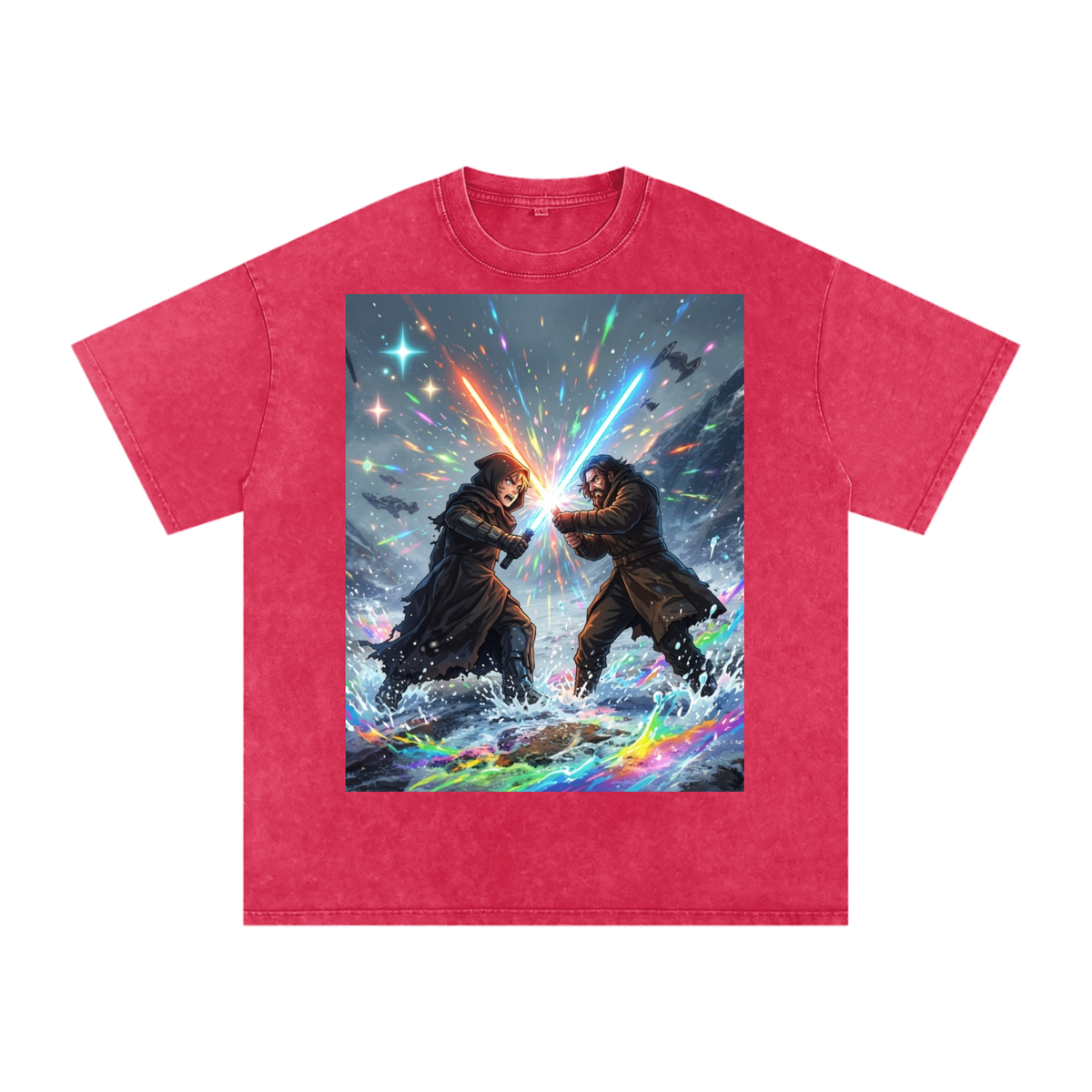 Saber fights Snow Washed Oversized Cotton T-Shirt