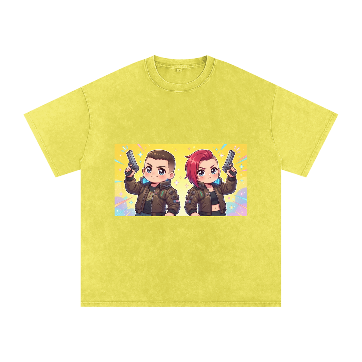 Cyberpunk kids Snow Washed Oversized Cotton T-Shirt
