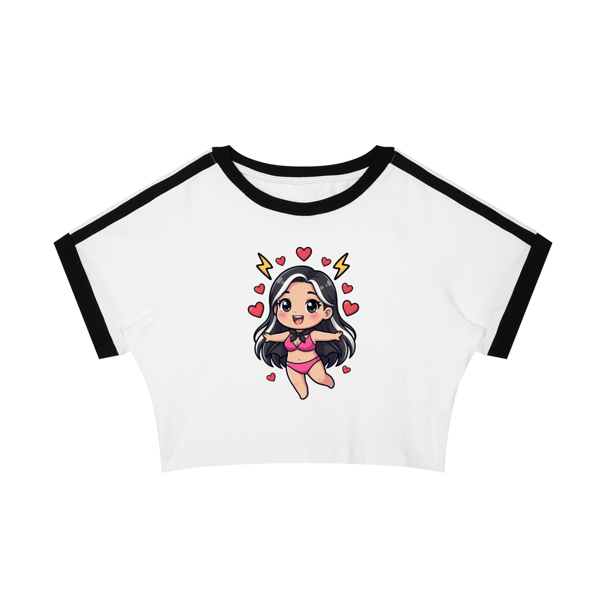 Pretty girl Women’s Raglan Crop T-Shirt