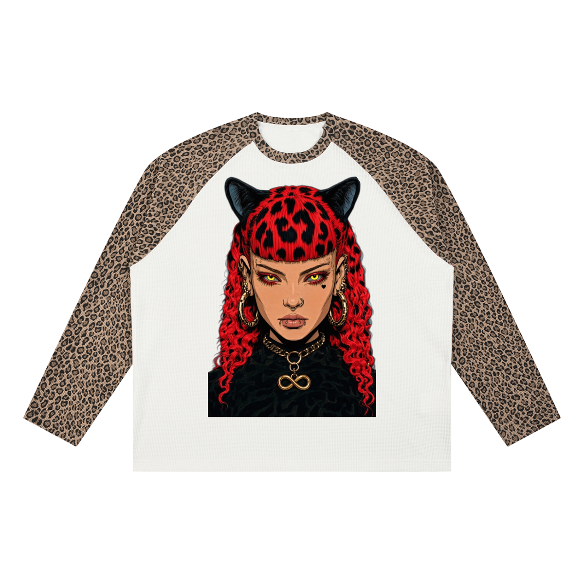 I'm a cat Unisex Leopard Panel Raglan Sleeve T-Shirt