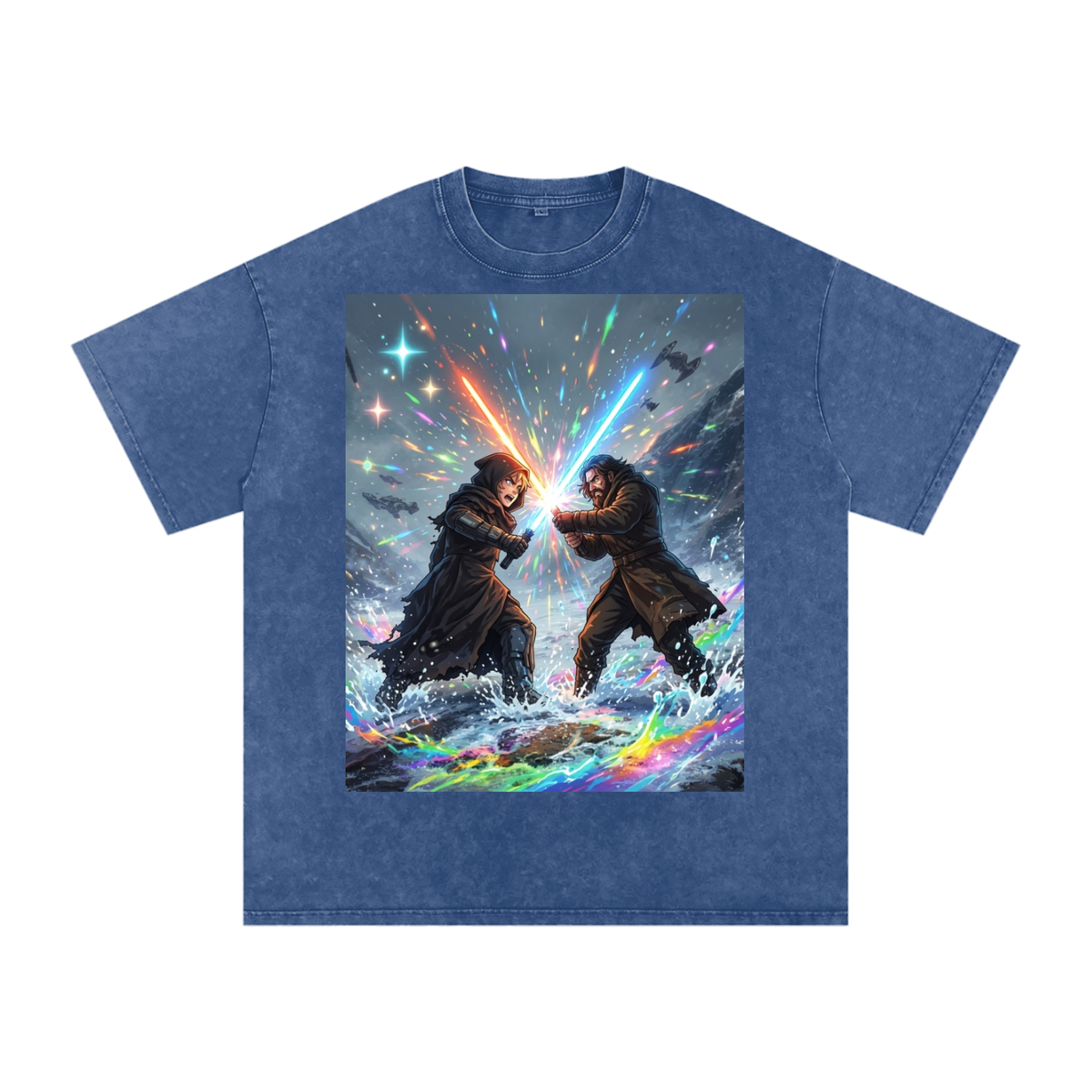 Saber fights Snow Washed Oversized Cotton T-Shirt