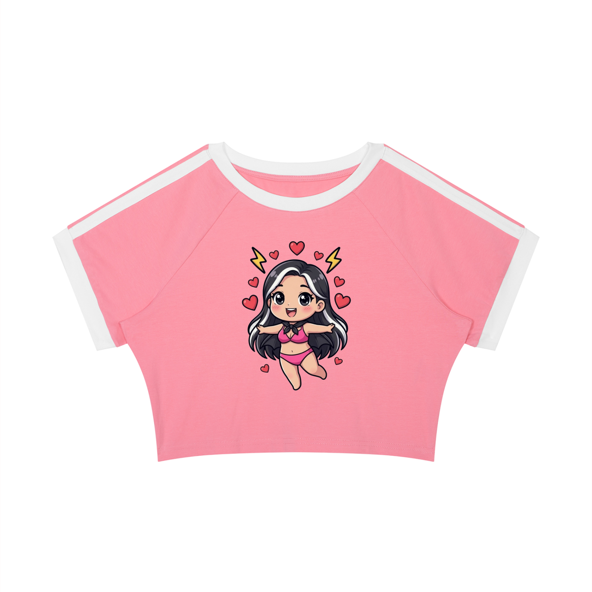 Pretty girl Women’s Raglan Crop T-Shirt