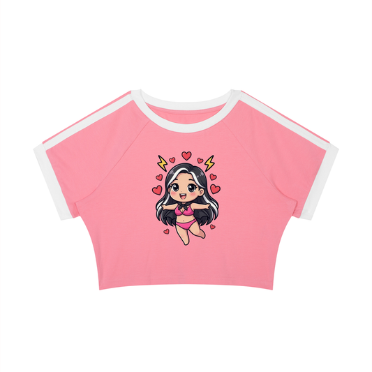 Pretty girl Women’s Raglan Crop T-Shirt