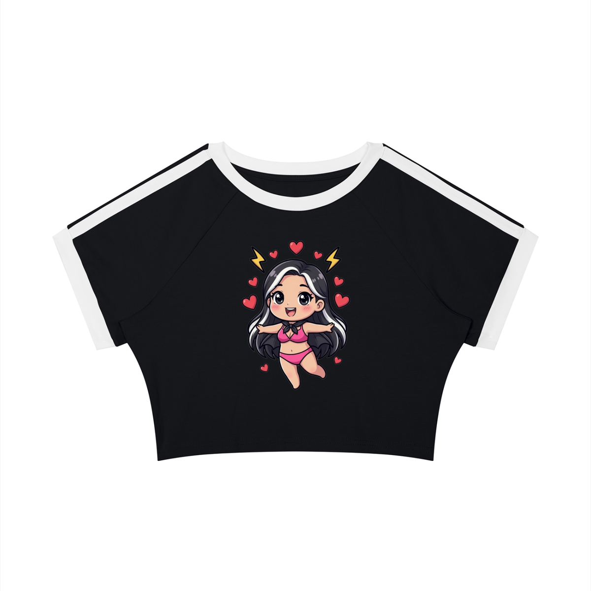 Pretty girl Women’s Raglan Crop T-Shirt
