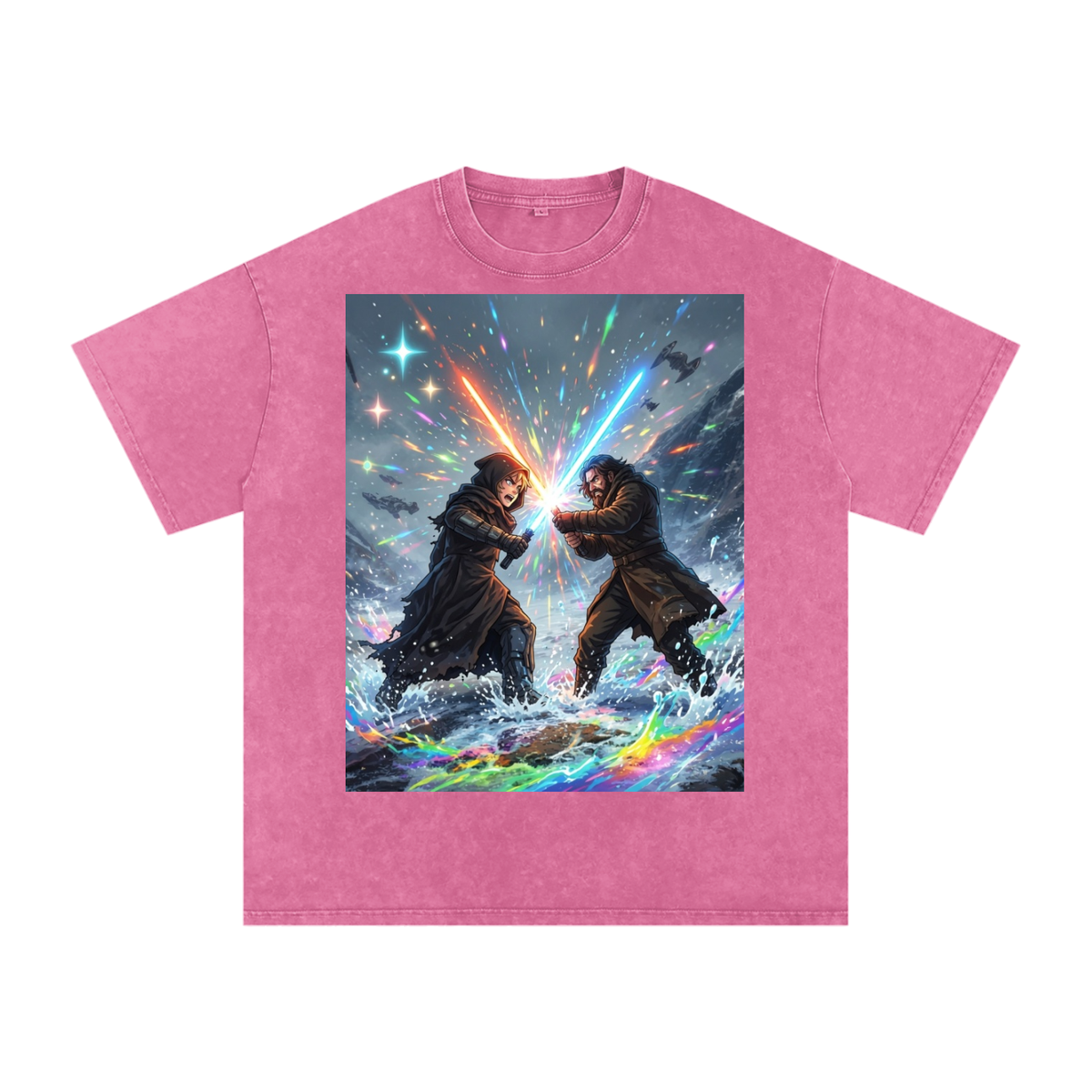 Saber fights Snow Washed Oversized Cotton T-Shirt