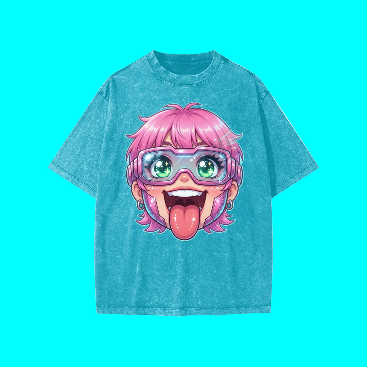 Excited girl Snow Washed Kids' T-Shirt