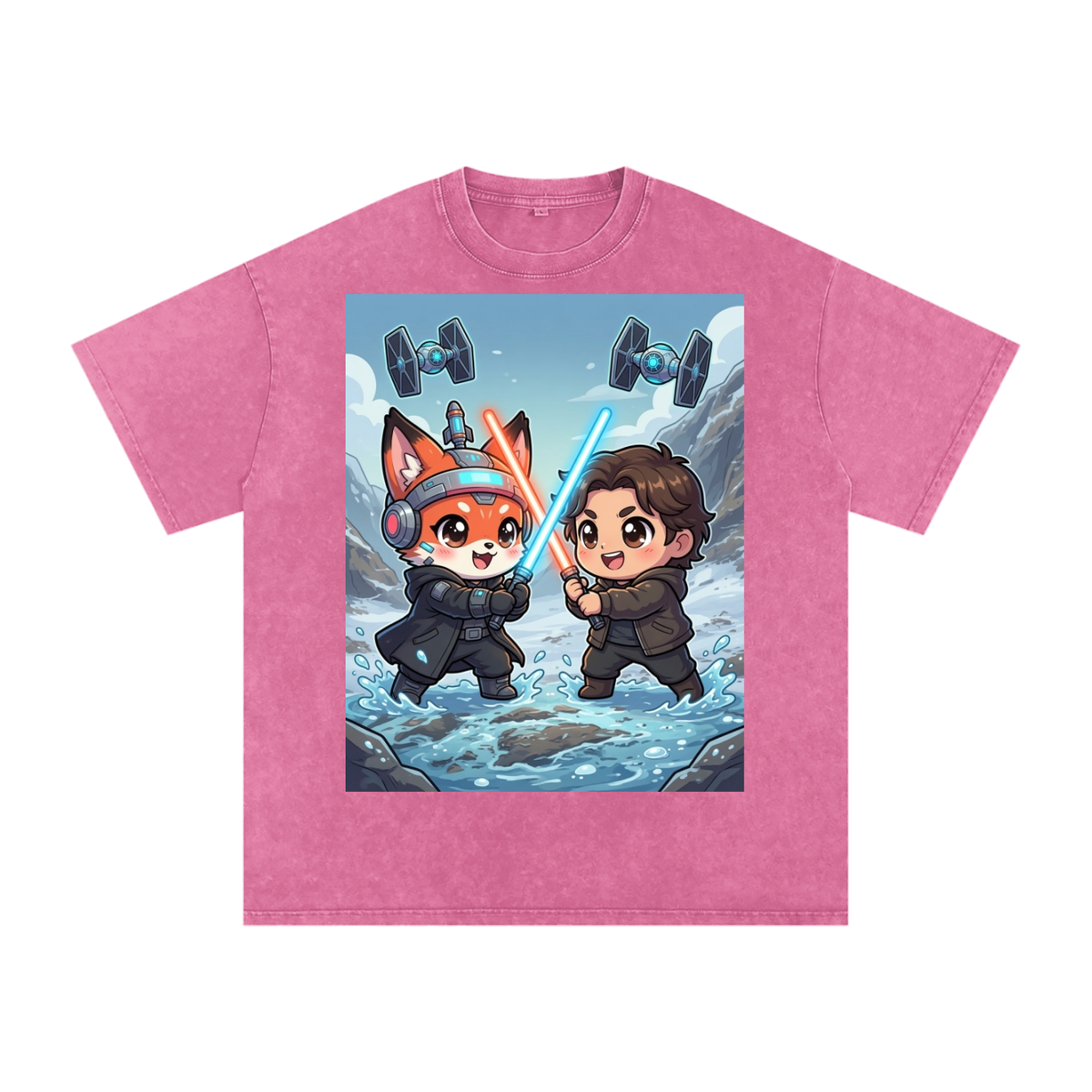 Saber fight kids Snow Washed Oversized Cotton T-Shirt