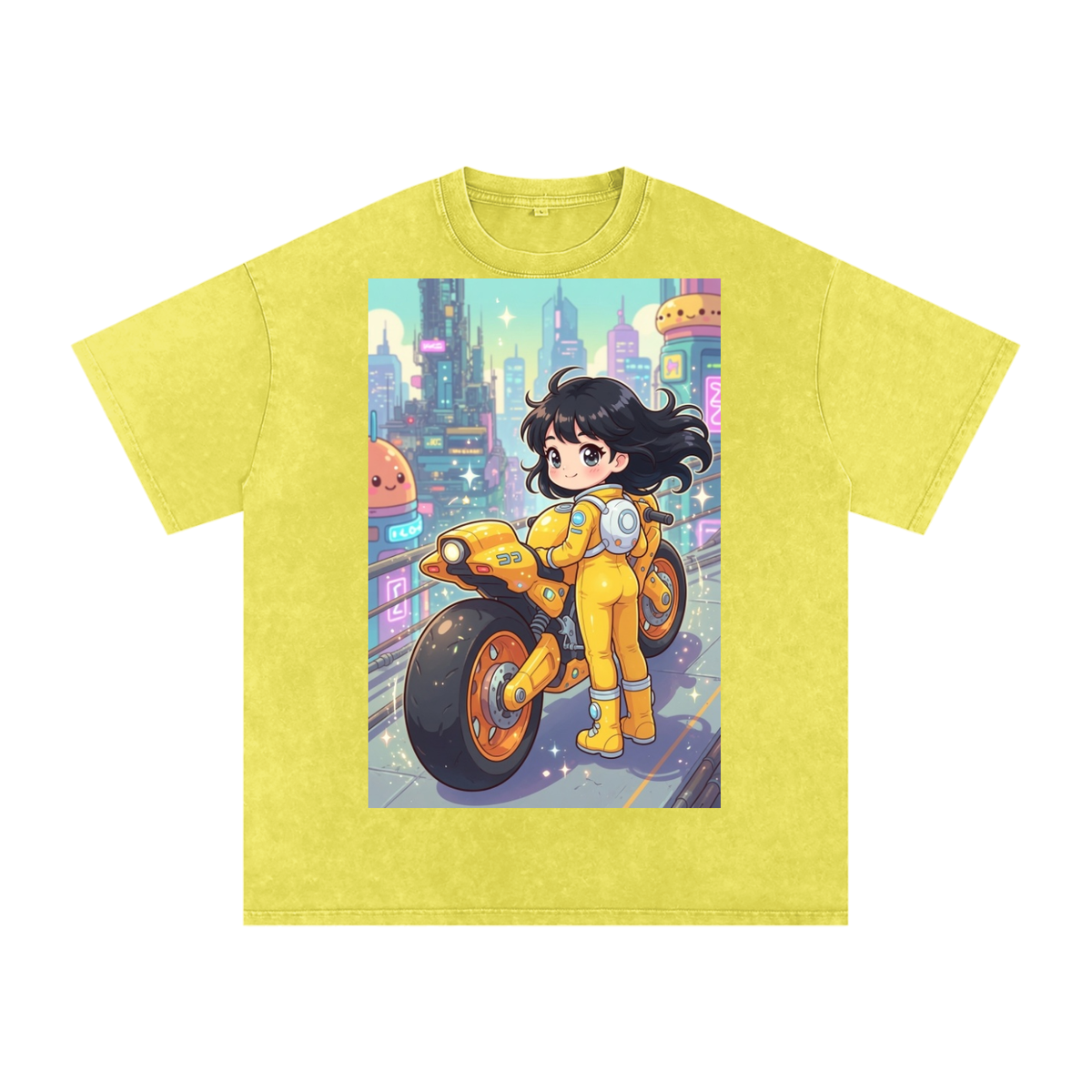 Biker kid Snow Washed Oversized Cotton T-Shirt