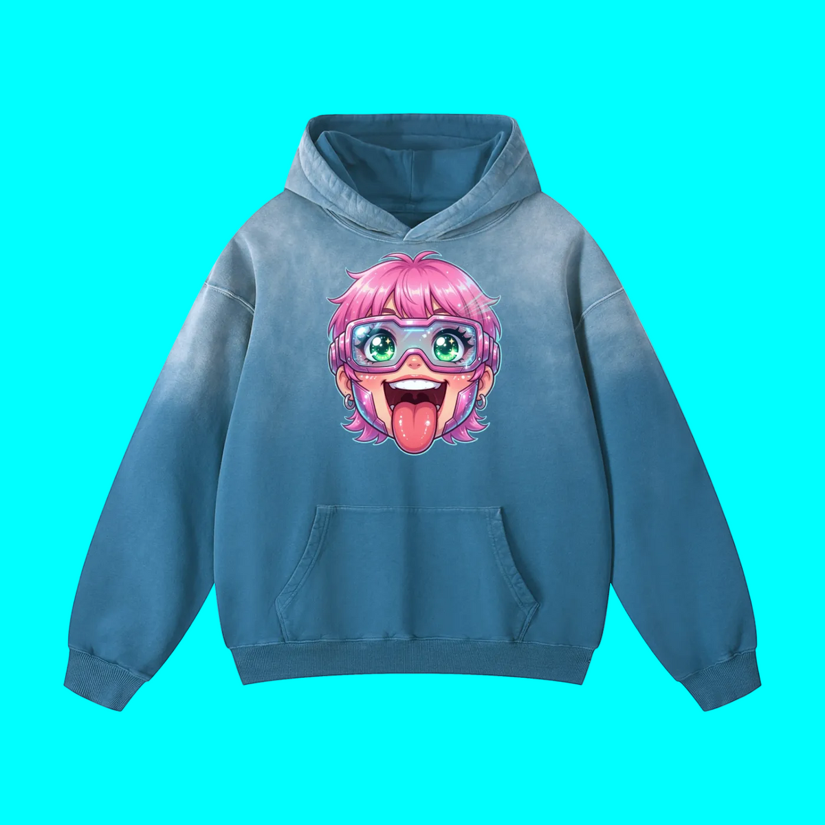 Excited kid Heavyweight Sunfade Oversized Hoodie
