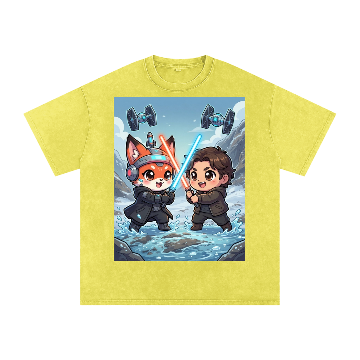 Saber fight kids Snow Washed Oversized Cotton T-Shirt