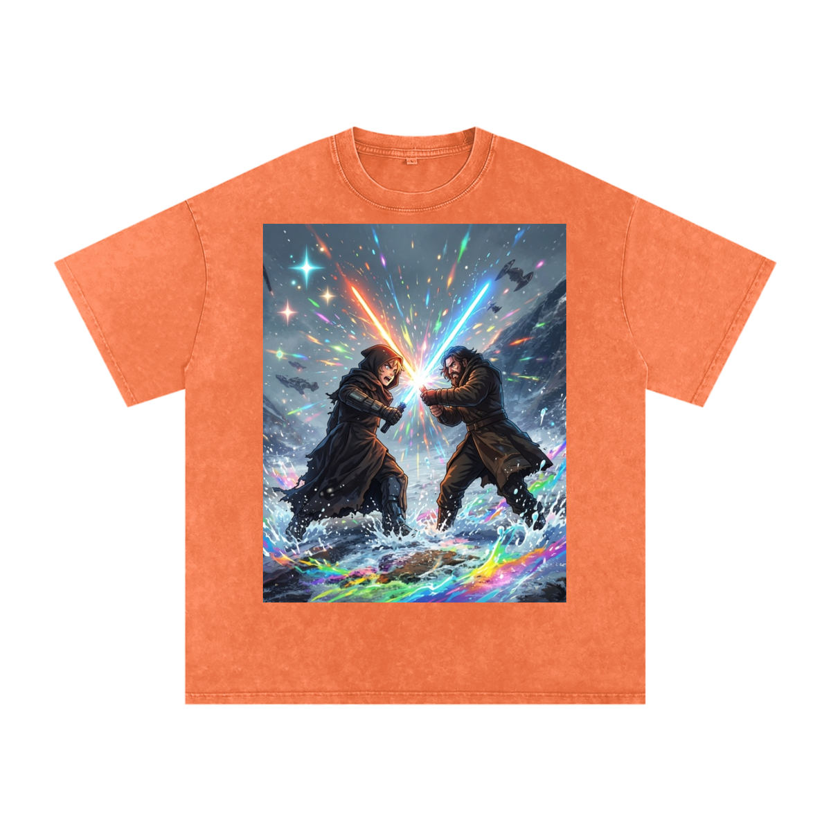 Saber fights Snow Washed Oversized Cotton T-Shirt
